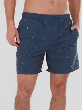 Fundango Bono Print Boardshorts for men in dark blue 1