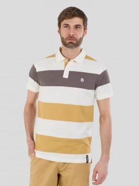 Fundango Incognito Stripe Poloshirt for men in yellow 1