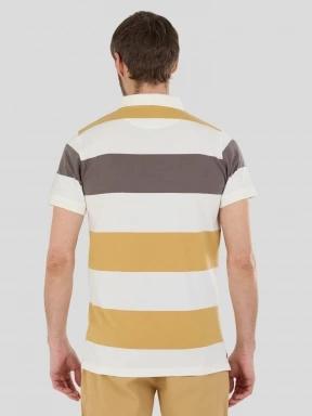 Fundango Incognito Stripe Poloshirt for men in yellow 3