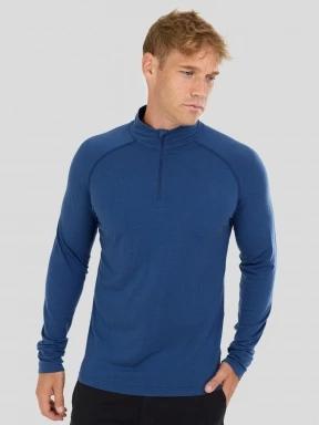 Fundango Temuka Merino Halfzip for men in blue 1