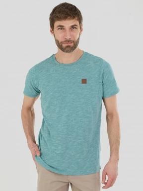 Fundango Jaggy Structured T-shirt for men in green 1
