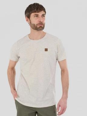 Fundango Jaggy Structured T-shirt for men in sand 1