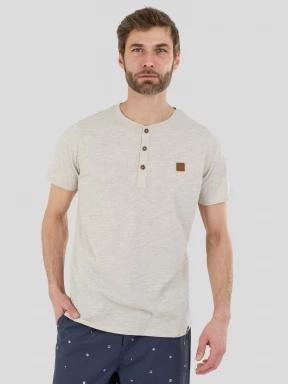 Fundango Phase Henley T-shirt for men in sand 1