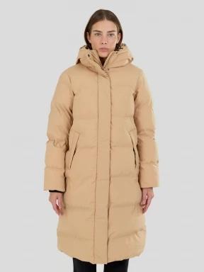 Fundango Cosycoat Long Padded Jacket for women in yellow 1