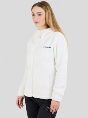Fundango Zealand Plush Pile Jacket for women in white 1