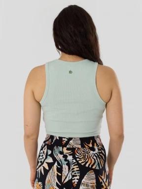 Fundango Naya Cropped Tank-T for women in green 3