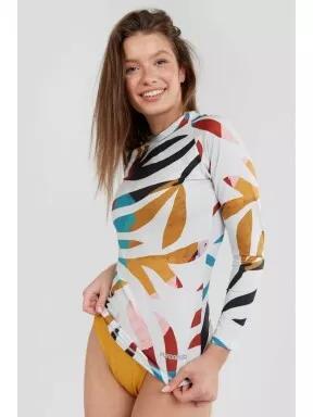 Fundango Joyce Long Sleeve Rashguard for women in white 1