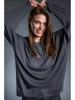 Fundango RICHMOND Hooded Pullover for women in grey 1