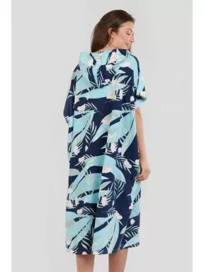 Fundango Amarante Surf Poncho for women in blue 3