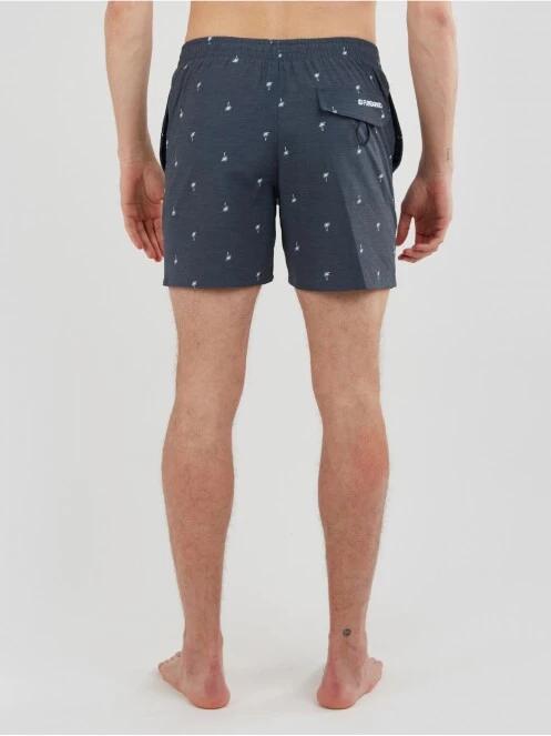 Fundango Bono Print Boardshort for men in dark blue 3