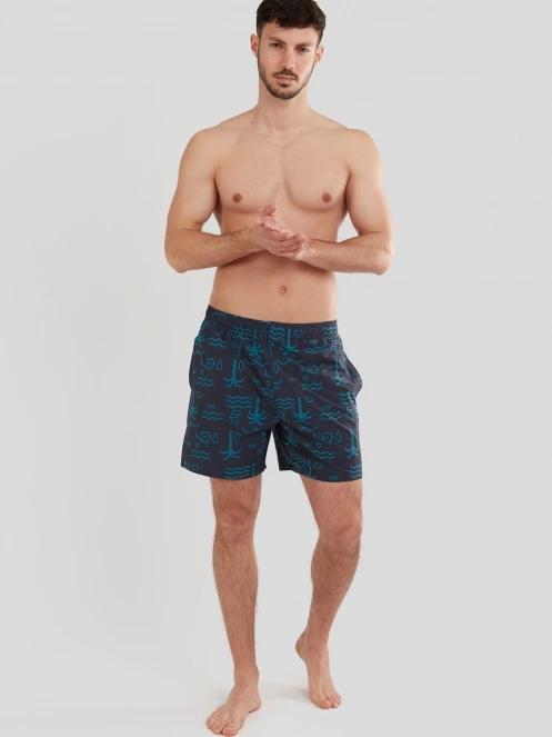 Fundango Bono Print Boardshort for men in blue 4