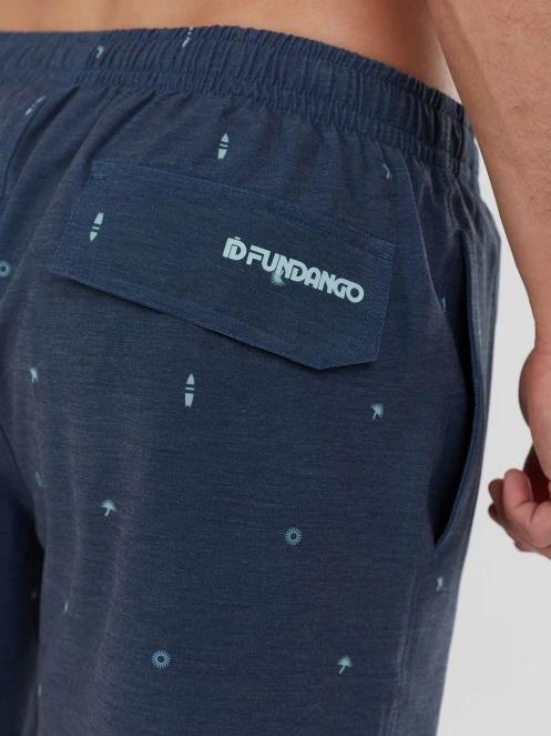 Fundango Bono Print Boardshorts for men in dark blue 6