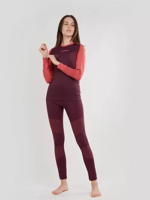 Fundango Seamless Baselayer Set for women in magenta 2