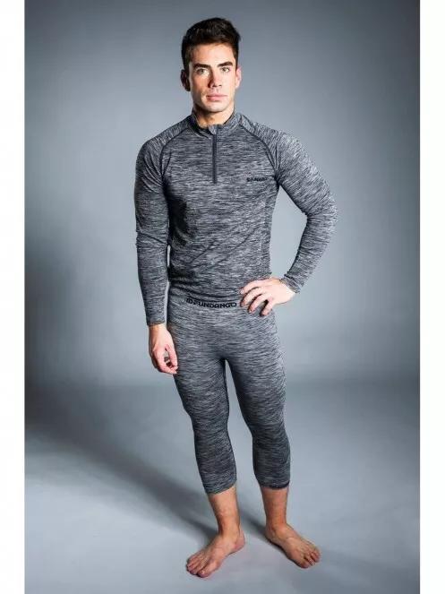 Fundango SEAMLESS HALFZIP Baselayer Set for men in grey 2