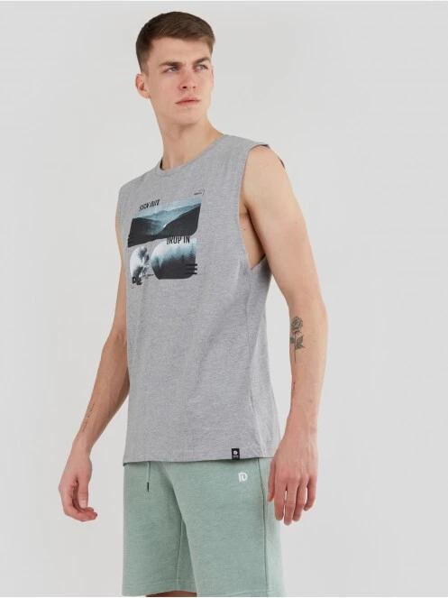 Fundango Glader Tank-T for men in grey 4