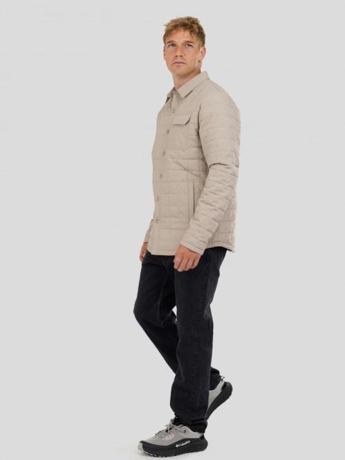 Fundango Grido Padded Shirt Jacket for men in sand 4