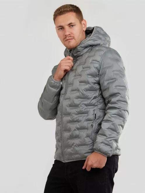 Grey hooded jacket men's top
