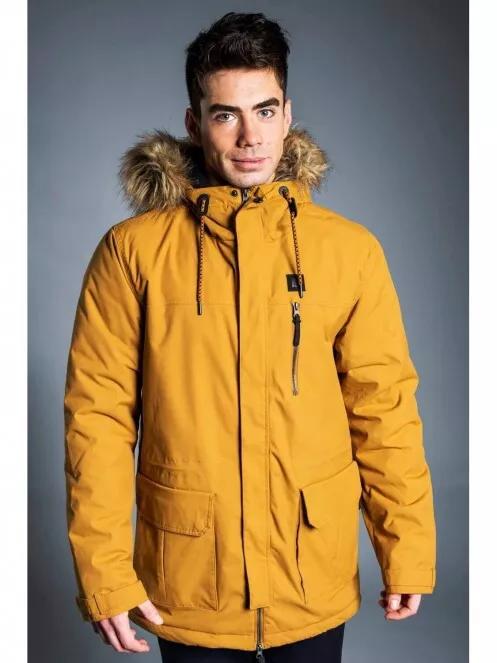 Yellow parka jacket mens top