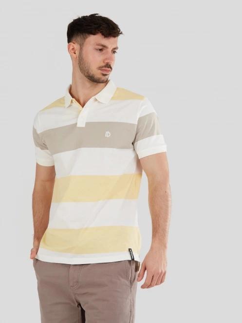 Fundango Incognito Stripe Poloshirt for men in yellow 2