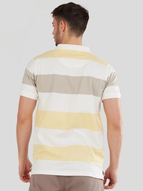 Fundango Incognito Stripe Poloshirt for men in yellow 3
