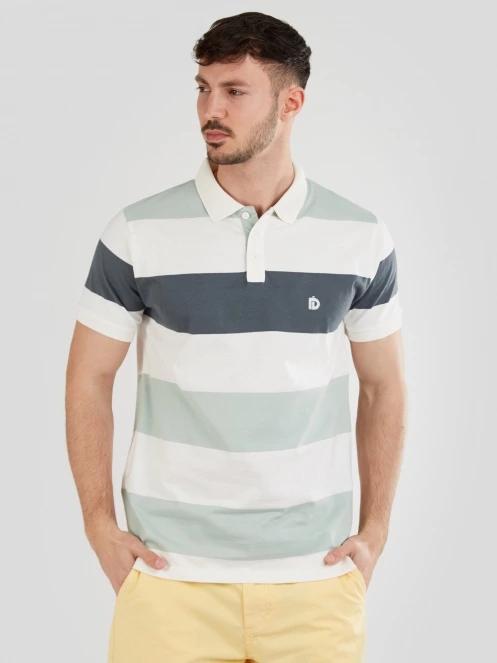 Fundango Incognito Stripe Poloshirt for men in light blue 2