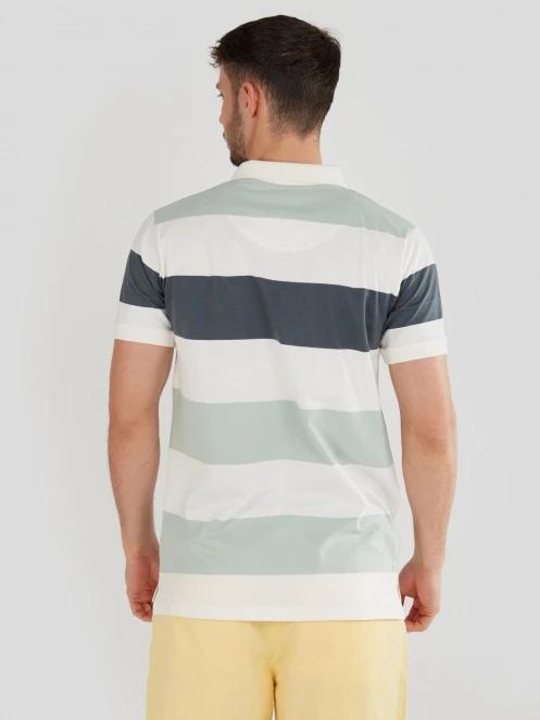 Fundango Incognito Stripe Poloshirt for men in light blue 3