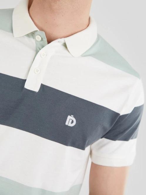 Fundango Incognito Stripe Poloshirt for men in light blue 5
