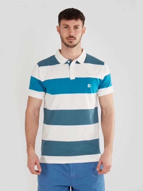 Fundango Incognito Stripe Poloshirt for men in green 2