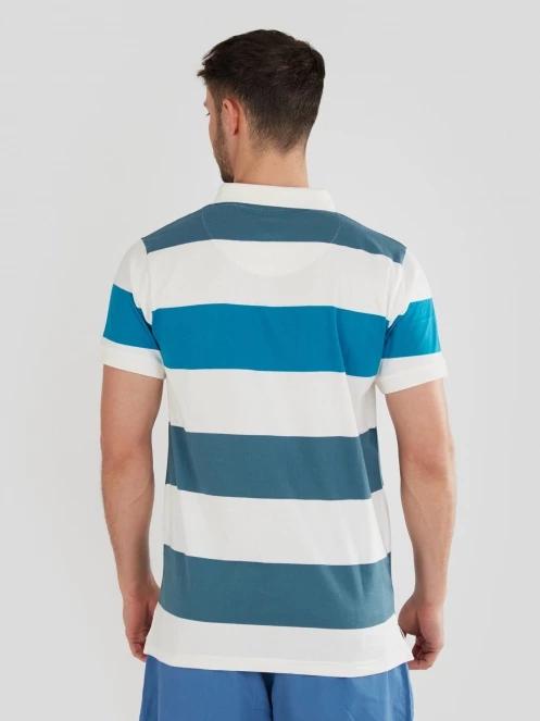 Fundango Incognito Stripe Poloshirt for men in green 3