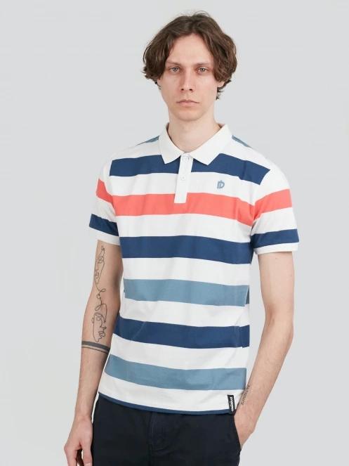 Fundango Incognito Stripe Poloshirt for men in red 2