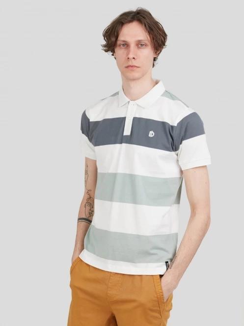 Fundango Incognito Stripe Poloshirt for men in green 2