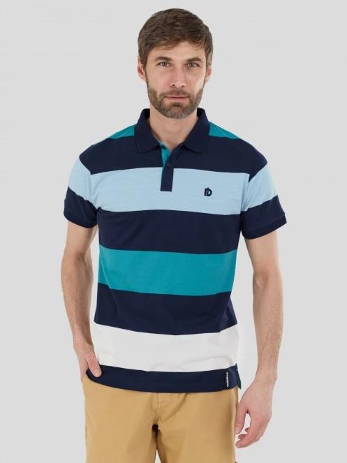 Fundango Incognito Stripe Poloshirt for men in blue 2