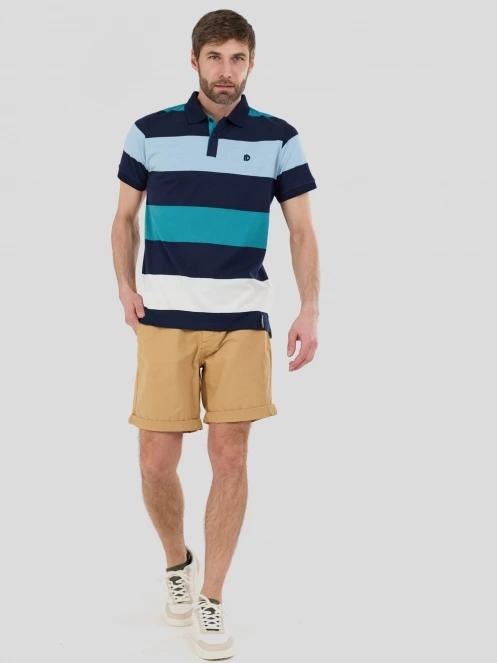 Fundango Incognito Stripe Poloshirt for men in blue 4
