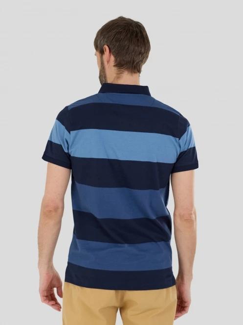 Fundango Incognito Stripe Poloshirt for men in dark blue 3