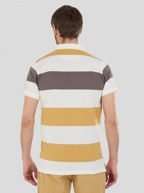 Fundango Incognito Stripe Poloshirt for men in yellow 3