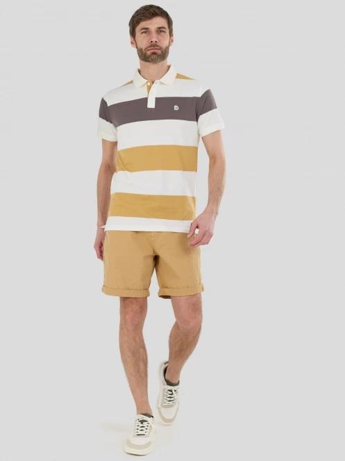 Fundango Incognito Stripe Poloshirt for men in yellow 4