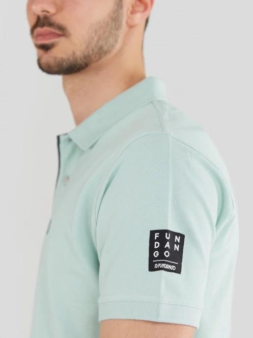 Fundango Molton Poloshirt for men in light blue 6