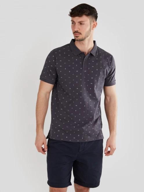 Fundango Incognito Pattern Poloshirt for men in black 2