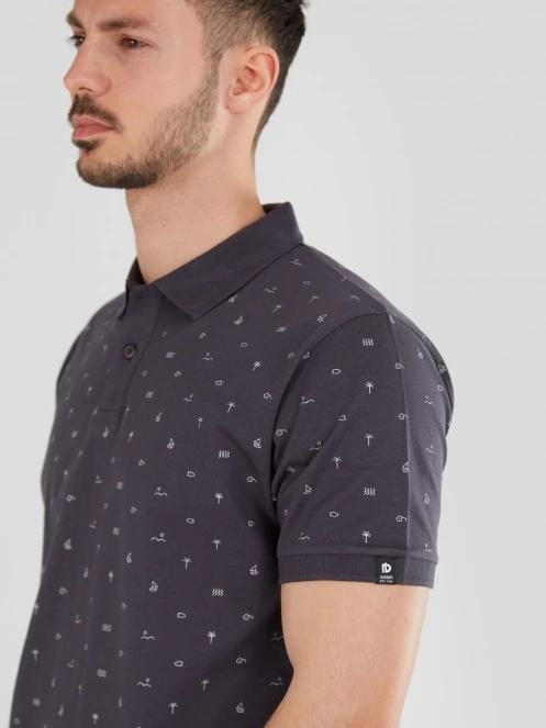 Fundango Incognito Pattern Poloshirt for men in black 5
