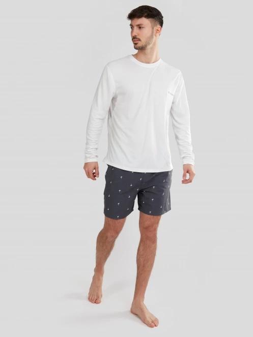Fundango Maurice Long Rashguard for men in white 4