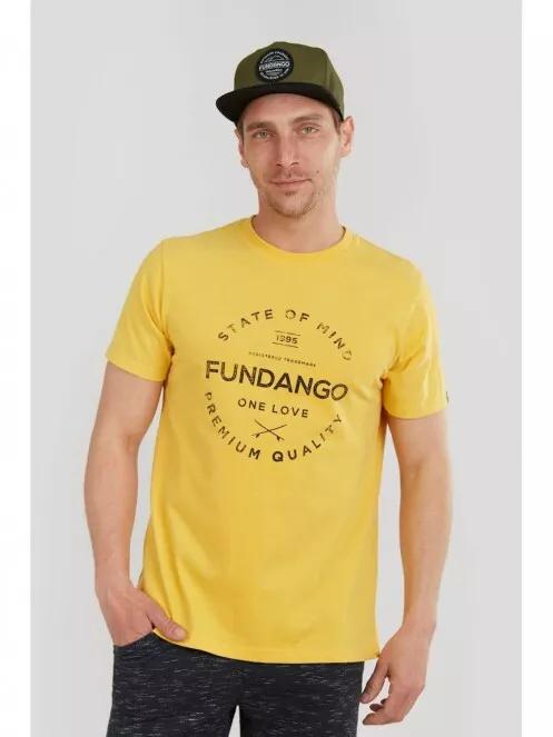Fundango Basic T Logo-2 T-shirt for men in yellow 2