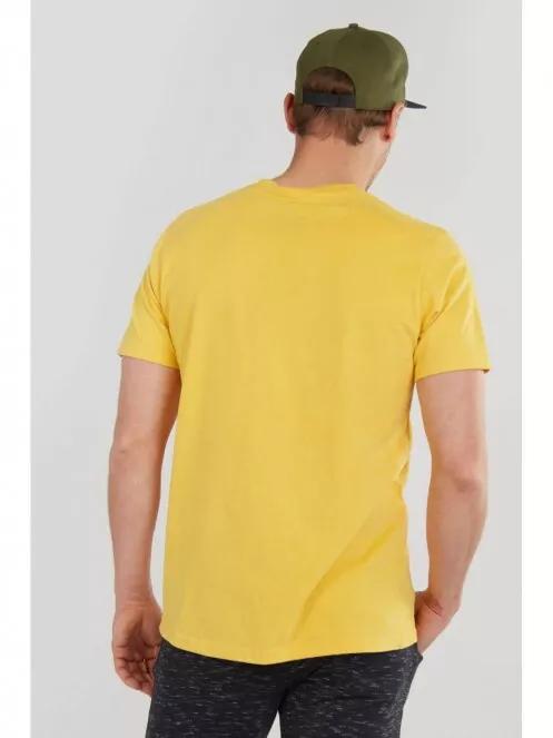 Fundango Basic T Logo-2 T-shirt for men in yellow 3