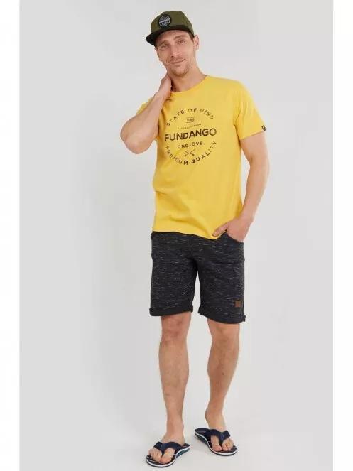 Fundango Basic T Logo-2 T-shirt for men in yellow 5