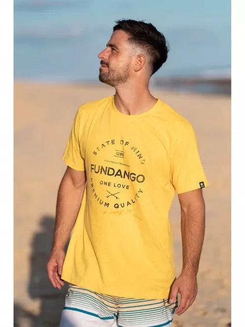 Fundango Basic T Logo-2 T-shirt for men in yellow 8