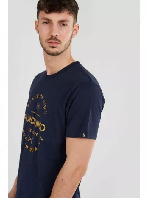 Fundango Basic T Logo-2 T-shirt for men in dark blue 4