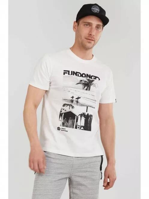 Fundango Basic T Logo-6 T-shirt for men in white 2