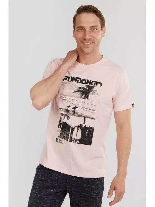 Fundango Basic T Logo-6 T-shirt for men in pink 2
