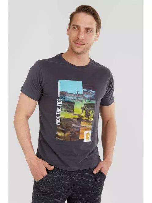 Fundango Basic T Logo-9 T-shirt for men in grey 2