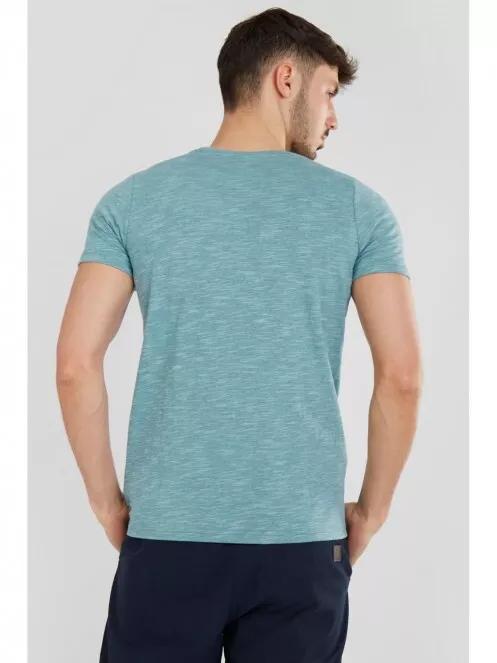 Fundango Jaggy Structured Tshirt for men in green 3