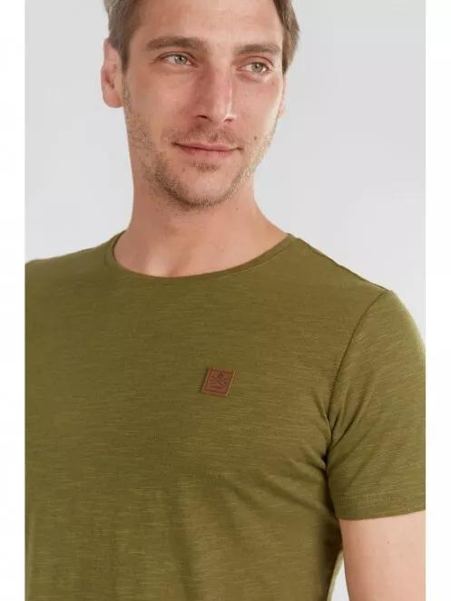 Fundango Jaggy Structured Tshirt for men in oliv 4